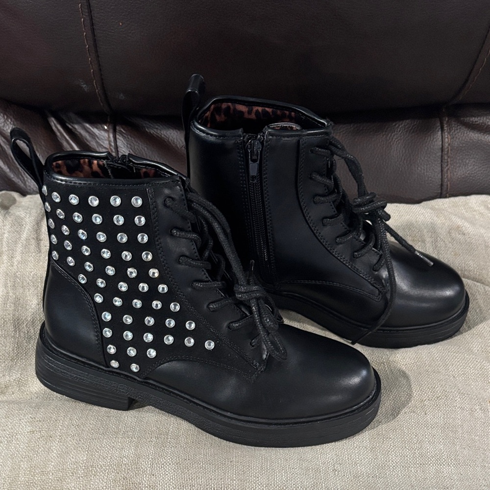 Steve Madden Black Boots with Silver Studs